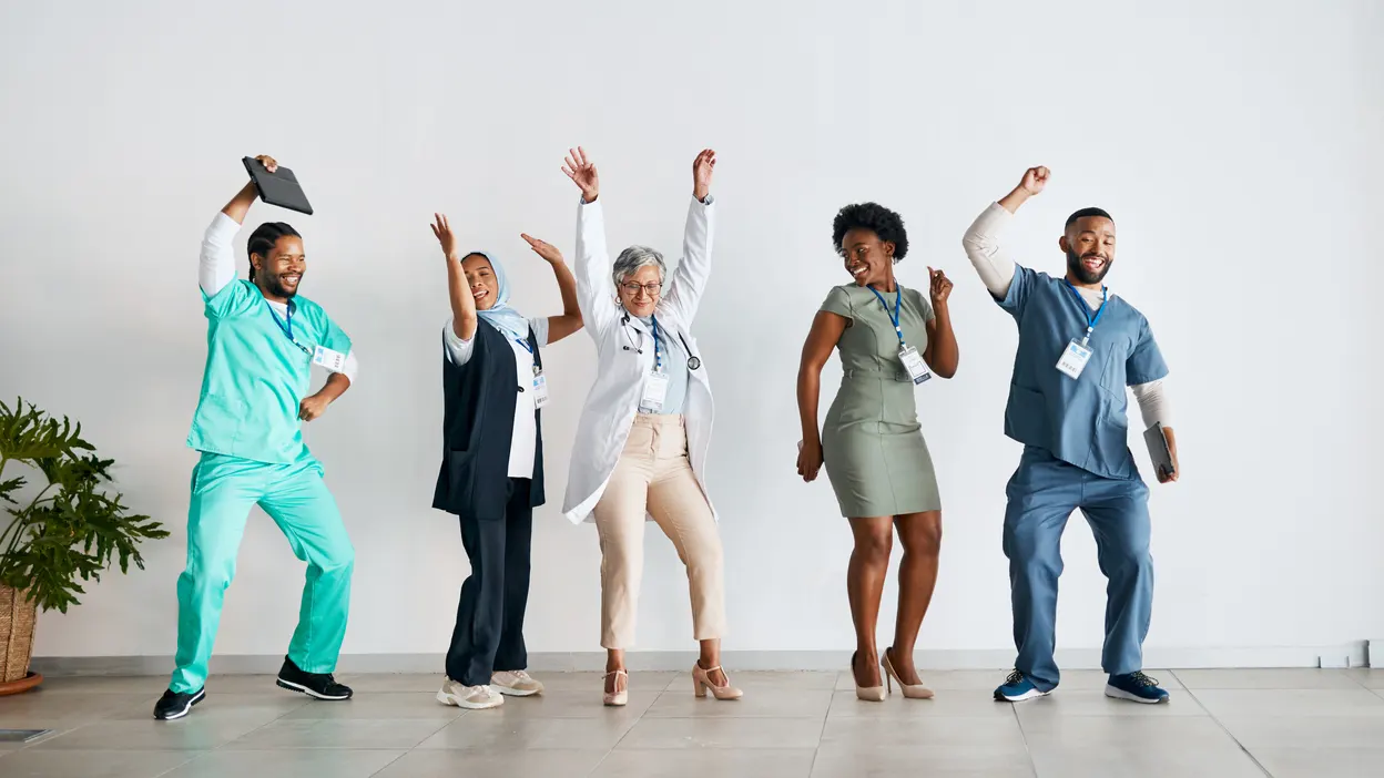 Image of happy clinic staff