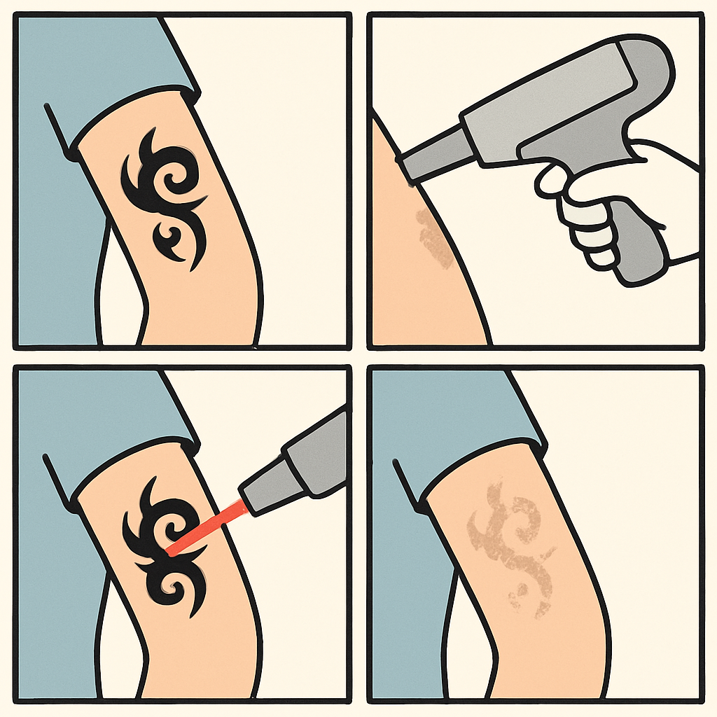 Laser tattoo removal process explained in stages